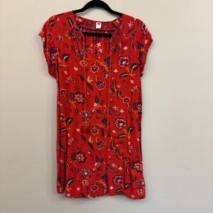 Old Navy Red Floral Mini Dress | Women’s Size Small Boho